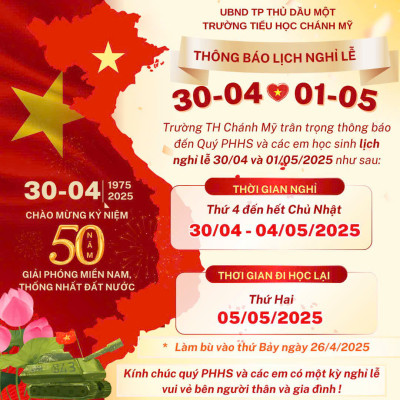 Thông Báo Nghỉ Lễ 30.4, 1.5