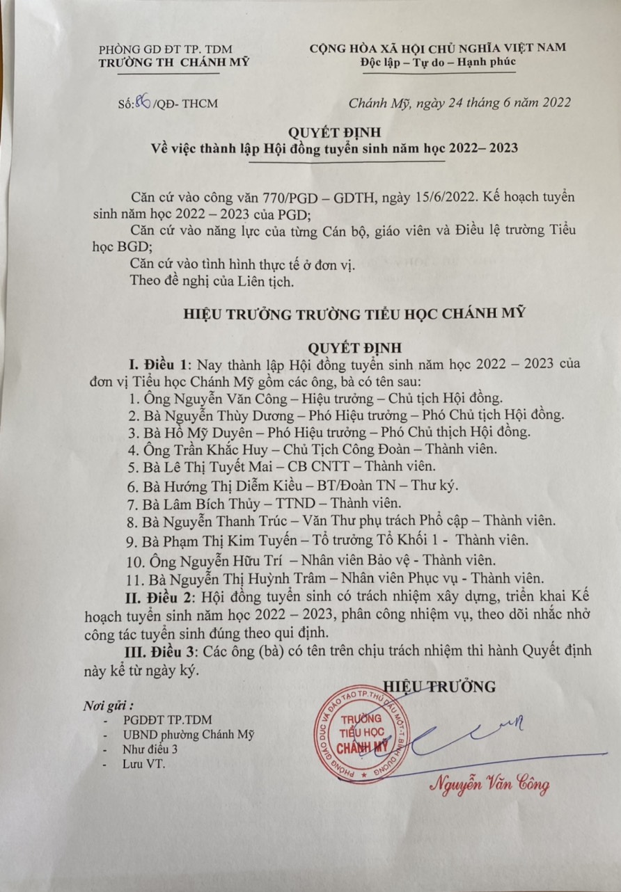 QUYET DINH