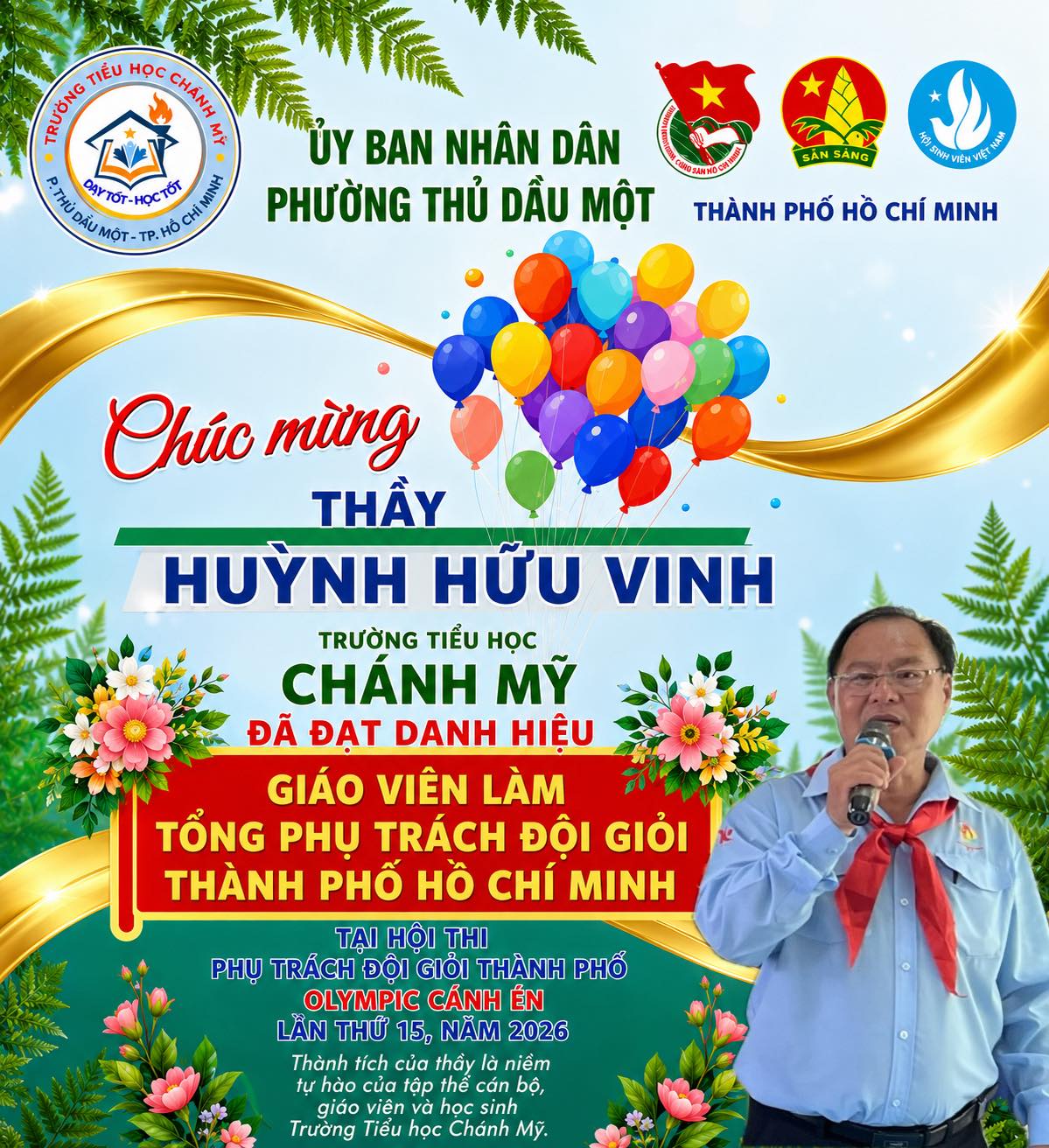 CHÚC MỪNG THÀNH TÍCH XUẤT SẮC - Thầy HUỲNH HỮU VINH